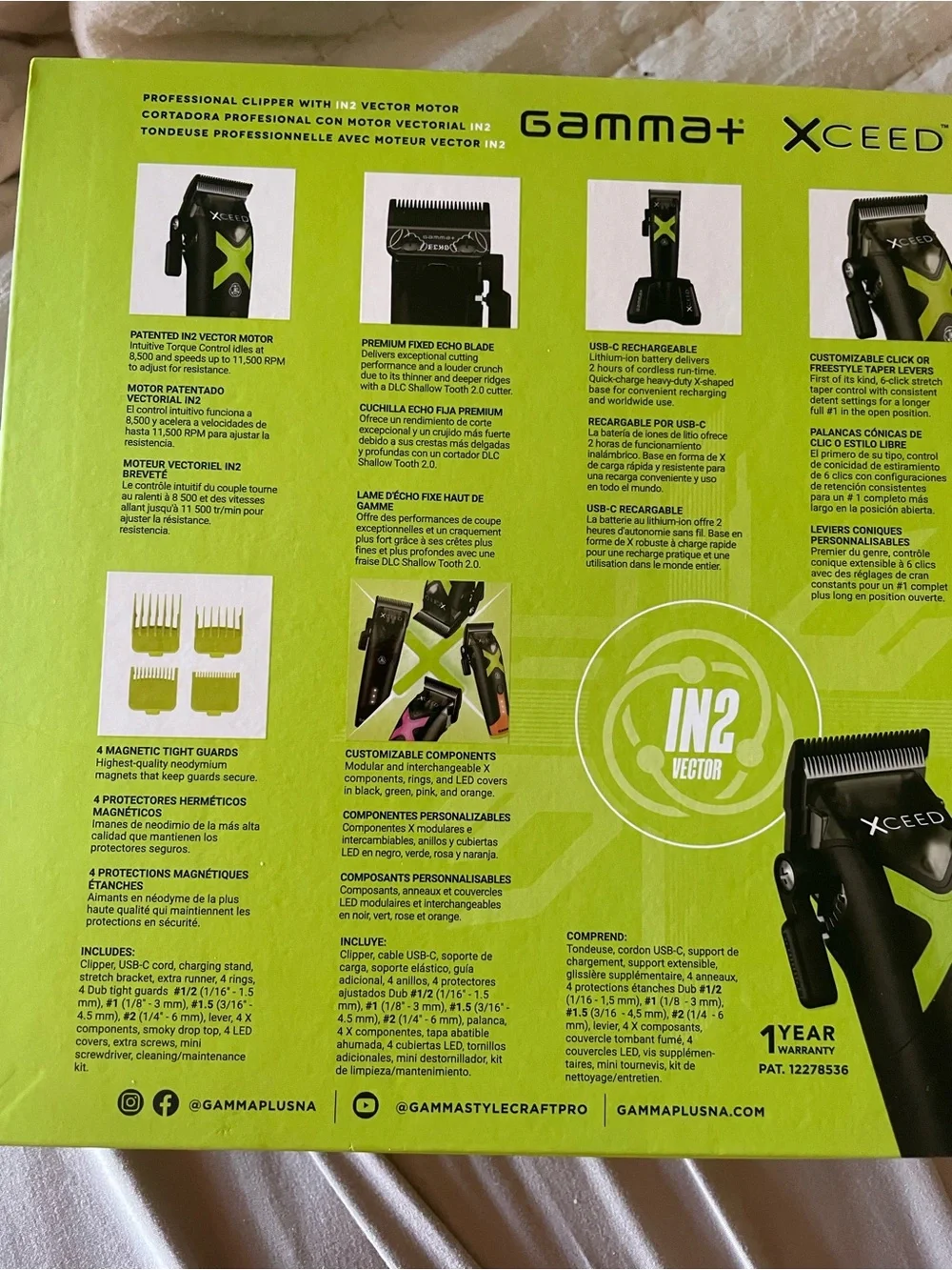 Professional Men's Hair Clipper - Black with Green Accent